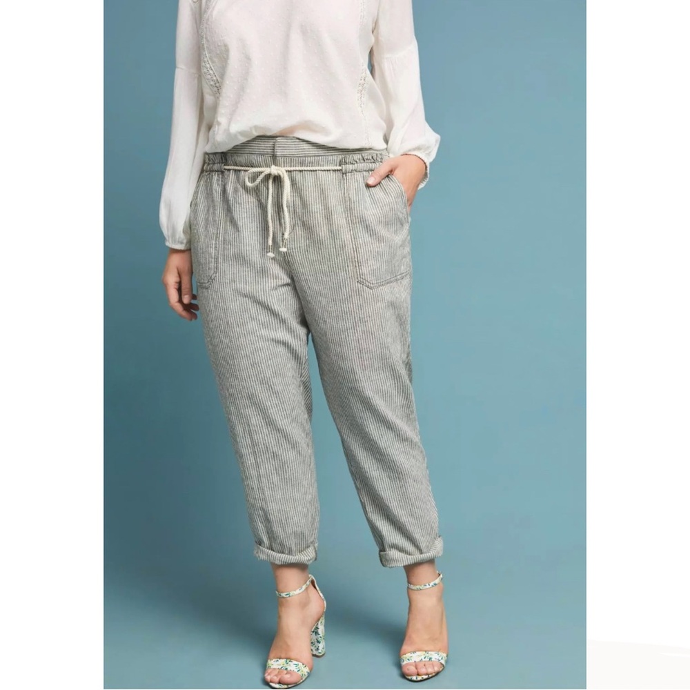 Anthropologie Seashore Striped Linen Pants Coastal Cowgirl Relaxed Trousers XS - Picture 3 of 16
